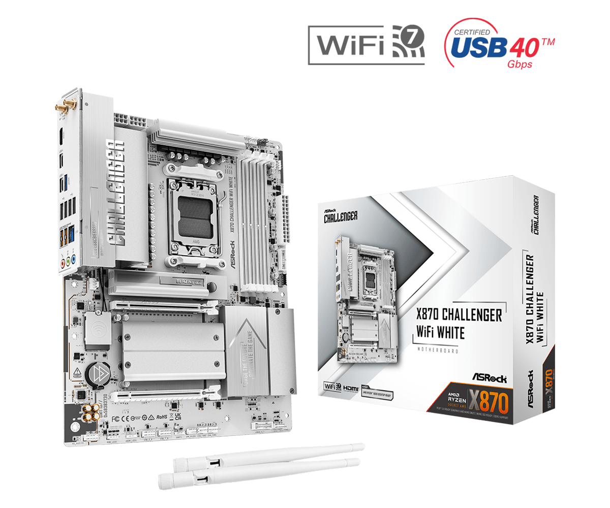 X870 Challenger WiFi White Photos